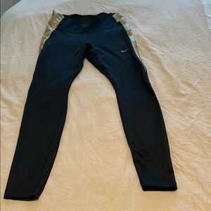 Nike Black Leggings with Gold Details